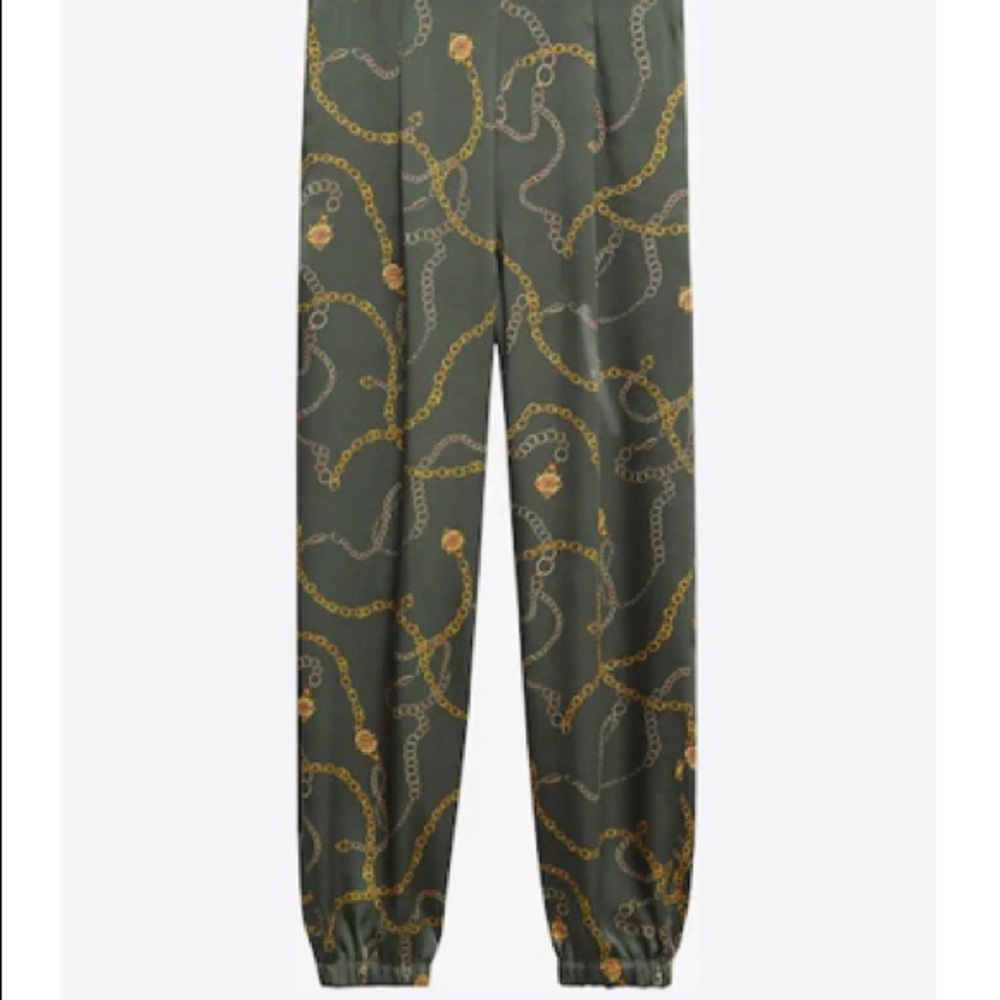 Mango Satin-Finish Pants with Detail new with Tag Size M. - Picture 2 of 4